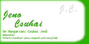 jeno csuhai business card